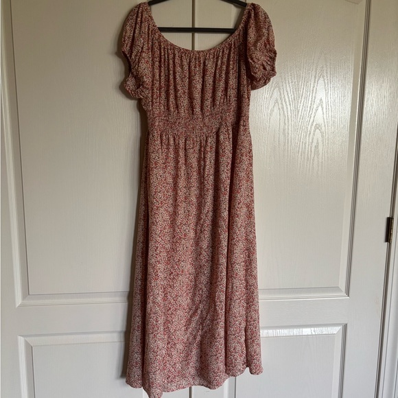 SHEIN Curve Ditsy floral print milkmaid Bardot smocked dress size 3XL - Picture 8 of 9